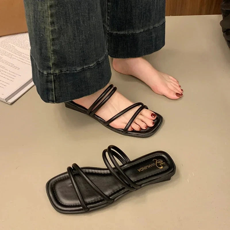 French-style thin-strap sandals Ohberri