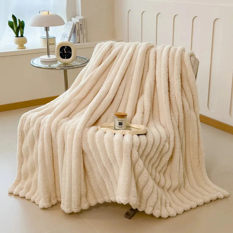 Luxurious Super Soft Faux Rabbit Fur Blanket Ohberri
