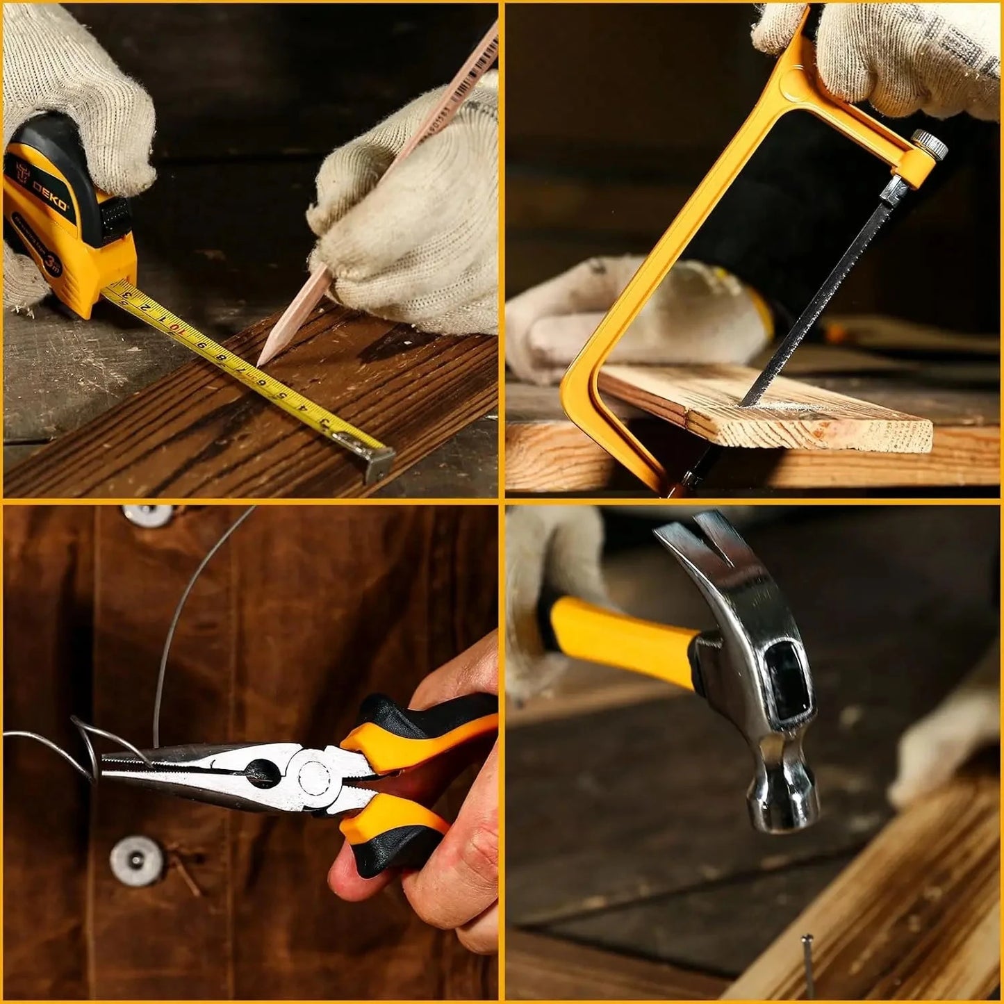 DEKO Mechanic Toolbox with 12V Power Cordless Drill Hand Repair Tools Sets Ohberri