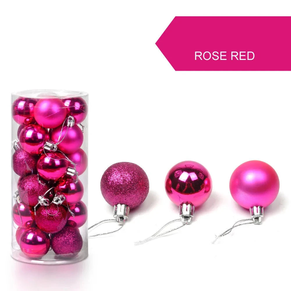 24Pcs Christmas Ball Christmas Tree Decoration Ornaments Ohberri