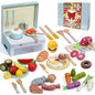 78PCS Pretend Play Cooking , Vegetables, Fruits & Cutting & Play Dishes - Ohberri