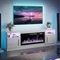 Fireplace with TV Stand 36" inch Electric Fireplace Up to 80" TVs, LED Light Modern Wood High Gloss Ohberri