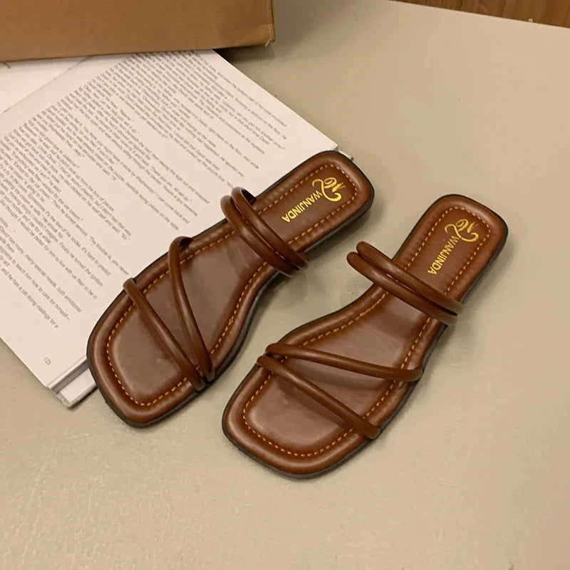 French-style thin-strap sandals Ohberri