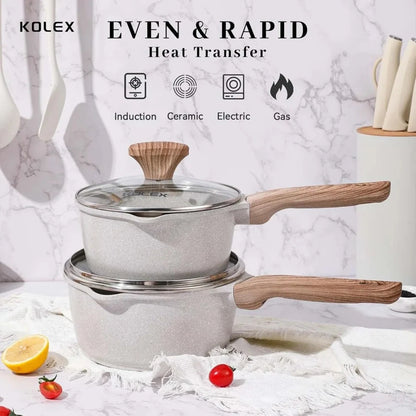 10-Piece Copper Pan Luxury Induction Cookware Set, Non-Stick, 21.5 x 11.5 x 11 Ohberri