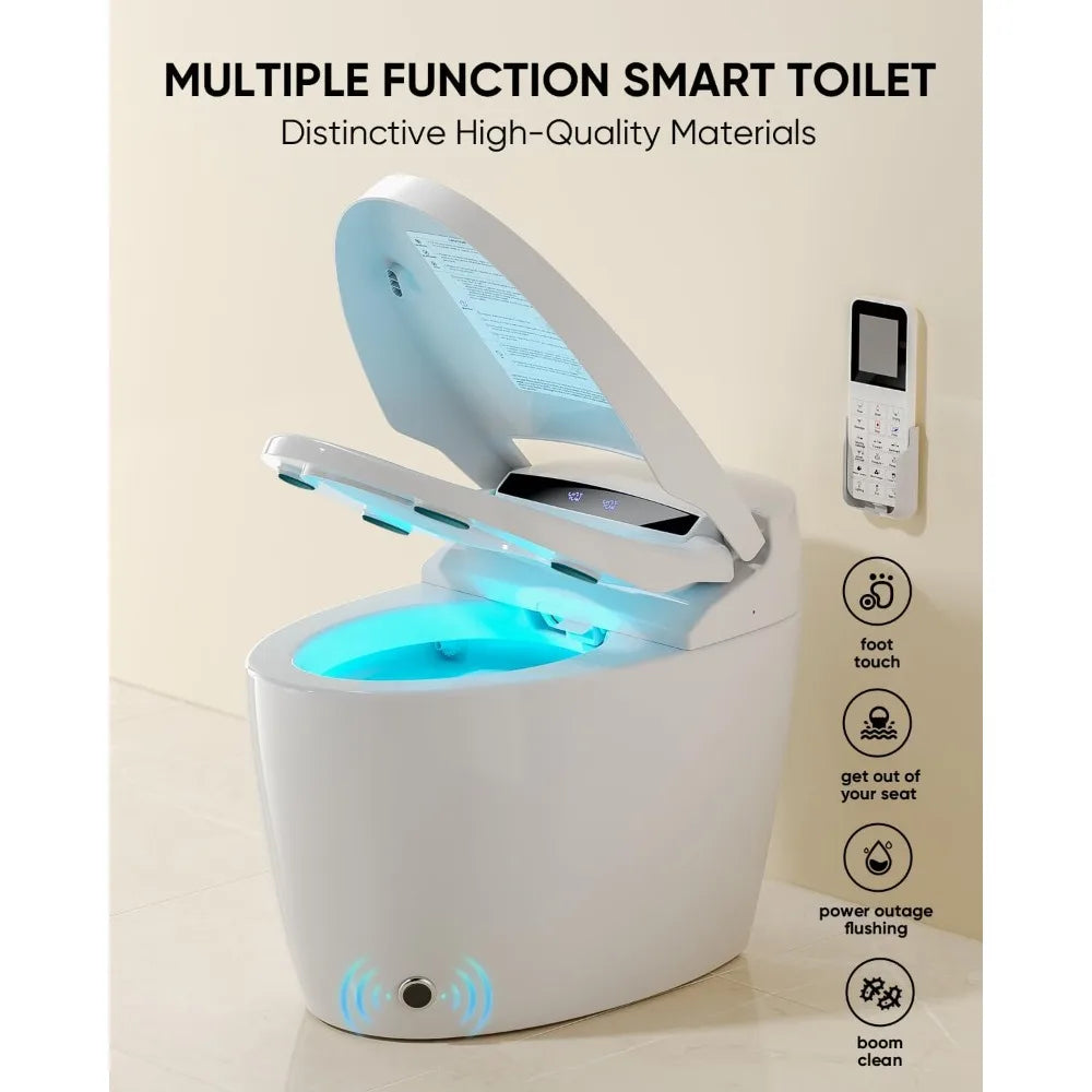 Smart Tankless Toilets with Warm Water Sprayer and Dryer, Foot Sensor Ohberri