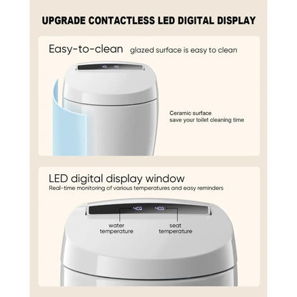 Smart Tankless Toilets with Warm Water Sprayer and Dryer, Foot Sensor Ohberri