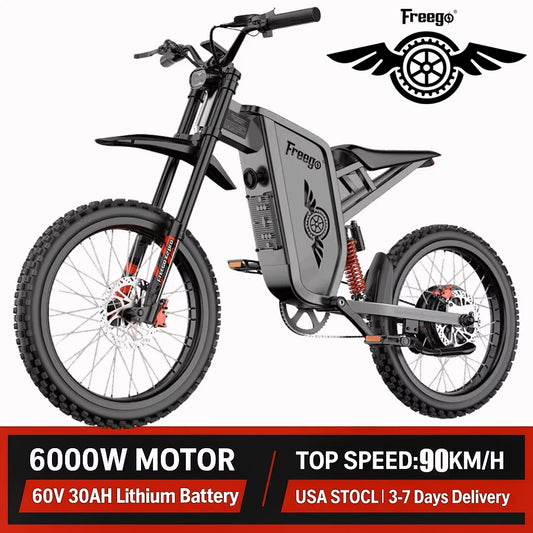 6000W Brushless Gearless Motors 30AH Lithium Battery Speed 90Kmh Electric Dirt Bike - Ohberri