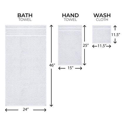 10 Piece Cotton Towel Set Soft Absorbent Quick Dry Bath Towels Hand Towels Washcloths Durable Popcorn Textured Border Bathroom - Ohberri