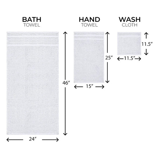 10 Piece Cotton Towel Set Soft Absorbent Quick Dry Bath Towels Hand Towels Washcloths Durable Popcorn Textured Border Bathroom - Ohberri