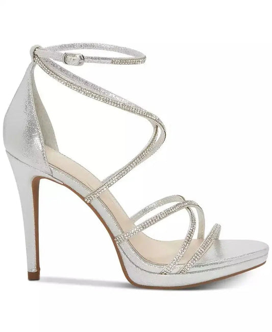 Jaeya Strappy Rhinestone High-Heel Dress Sandals Ohberri