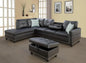 Sectional Sofa Couch, Modern 4-Seaters Living Room Furniture Sets with Chaise Lounge, Ottoman & 2 Pillows | L Shape Couch - Ohberri