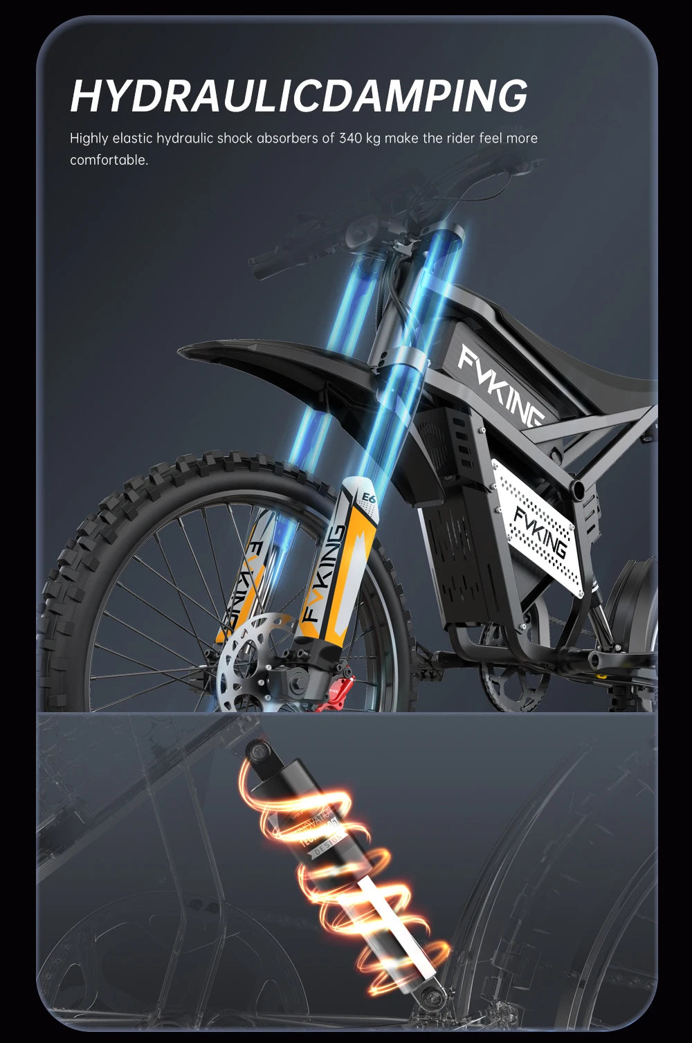 Dual Battery, Peak 2900W 52V, Dual 20Ah, 25inchTires,off-road Mountain E-Bike - Ohberri