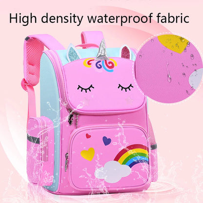 Kid Backpack for Girl Unicorn Children Rainbow Eyes School Bag Ohberri