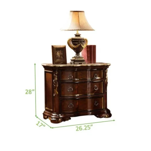 Traditional style King 5pc Bedroom set made with wood in Dark Walnut - Ohberri