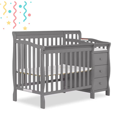 Convertible Crib with Storage Drawer, 3 Height Settings & Mattress Pad, Converts to Twin Bed - Ohberri