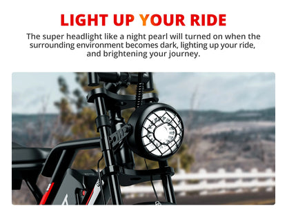 Electric Bike 2000W Dual Motor 48V 25AH Battery 20" - Ohberri