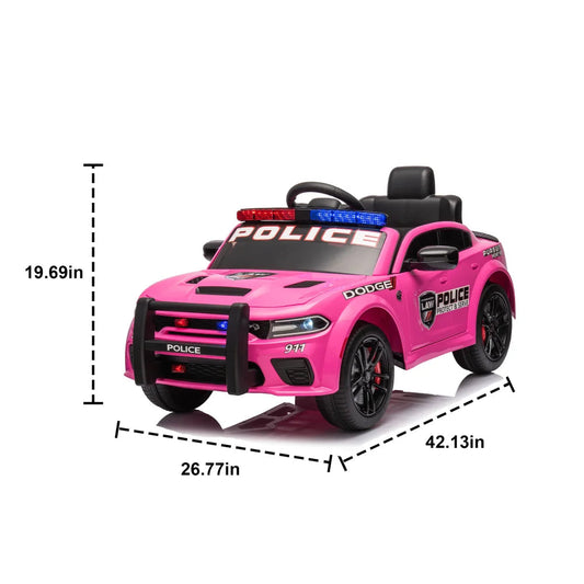 Licensed Dodge Charger,12v Kids ride on police car W/ Remote Control Ohberri