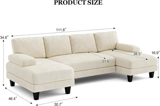 U Shaped Sectional Couches for Living Room - Ohberri