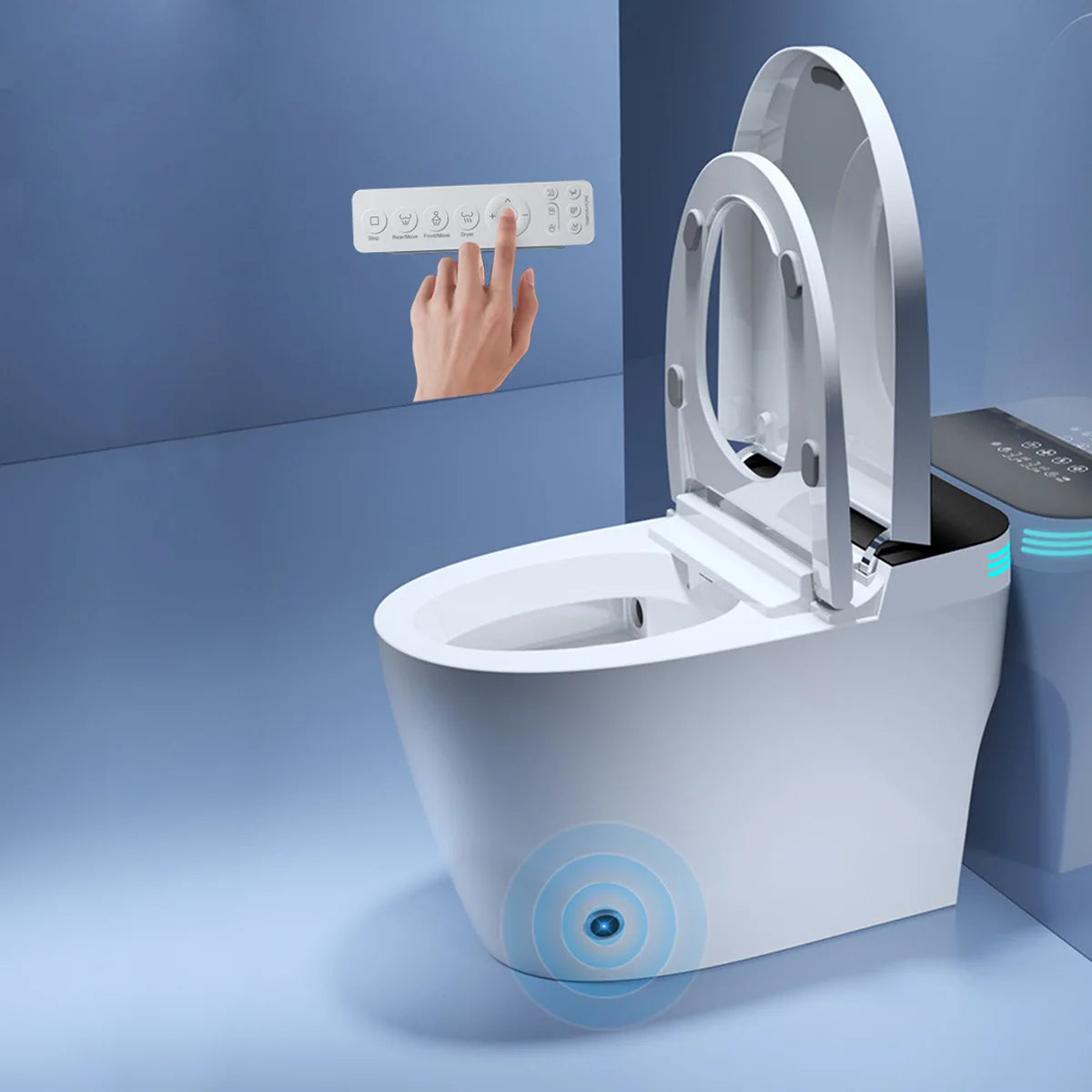 Smart Toilet with Heated Bidet Seat, toilet with bidet built in, AUTO Open/Close Lid Ohberri