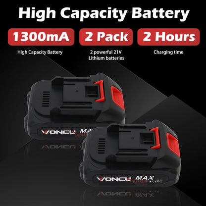 Electric Weed Wacker String Grass Trimmer Cordless with 2x2.0Ah Battery 21V Lightweight Lawn Grass for Garden and Yard Lawn - Ohberri