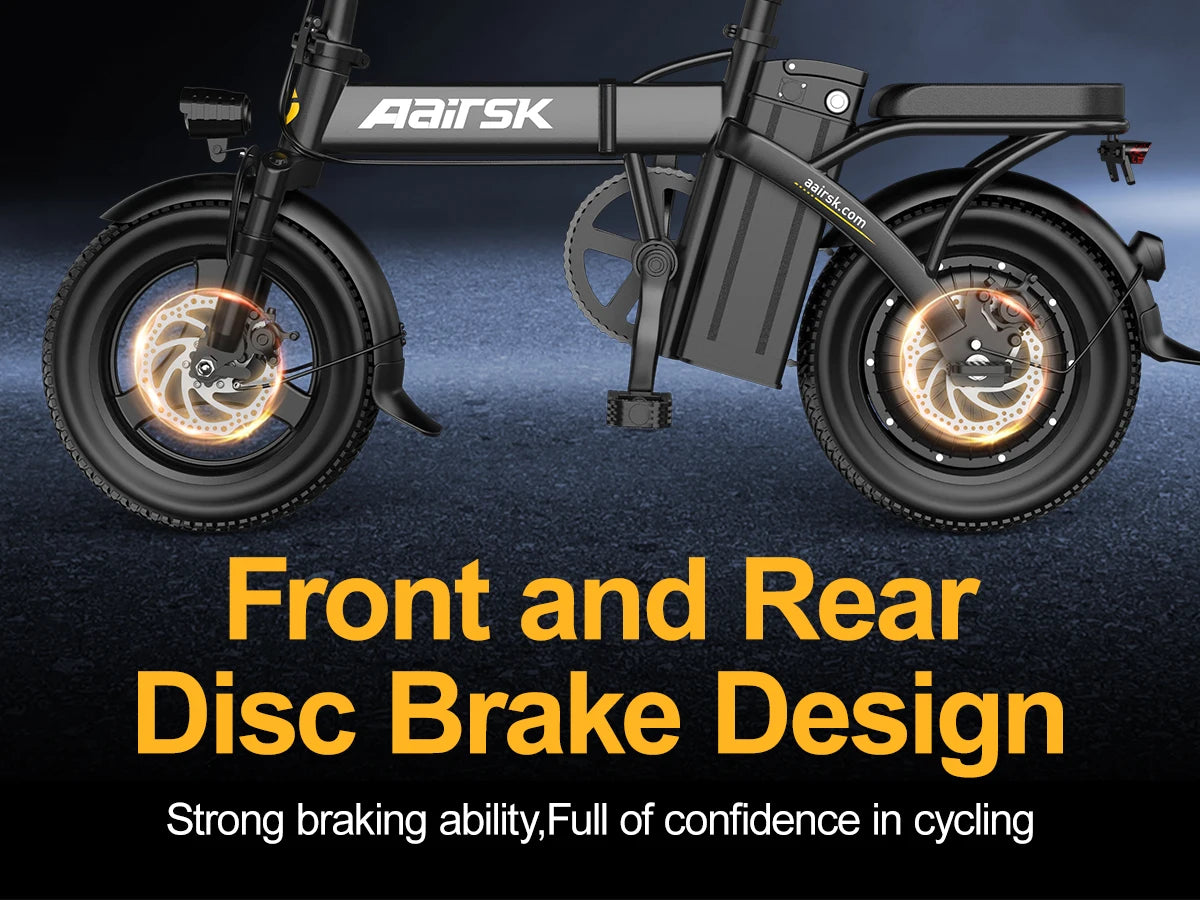 Electric Bike 750W Peak Motor 48V15AH LCD Display 14-inch Tire Electric Bicycle - Ohberri