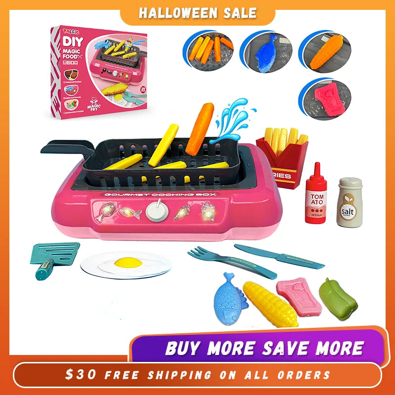 Color Changing Kids Food Fryer Pretend Play Set - Ohberri