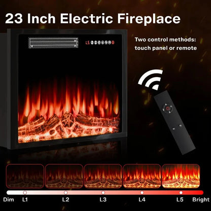 Fireplace TV Stand with 70" TV Stand with LED Lighting Ohberri