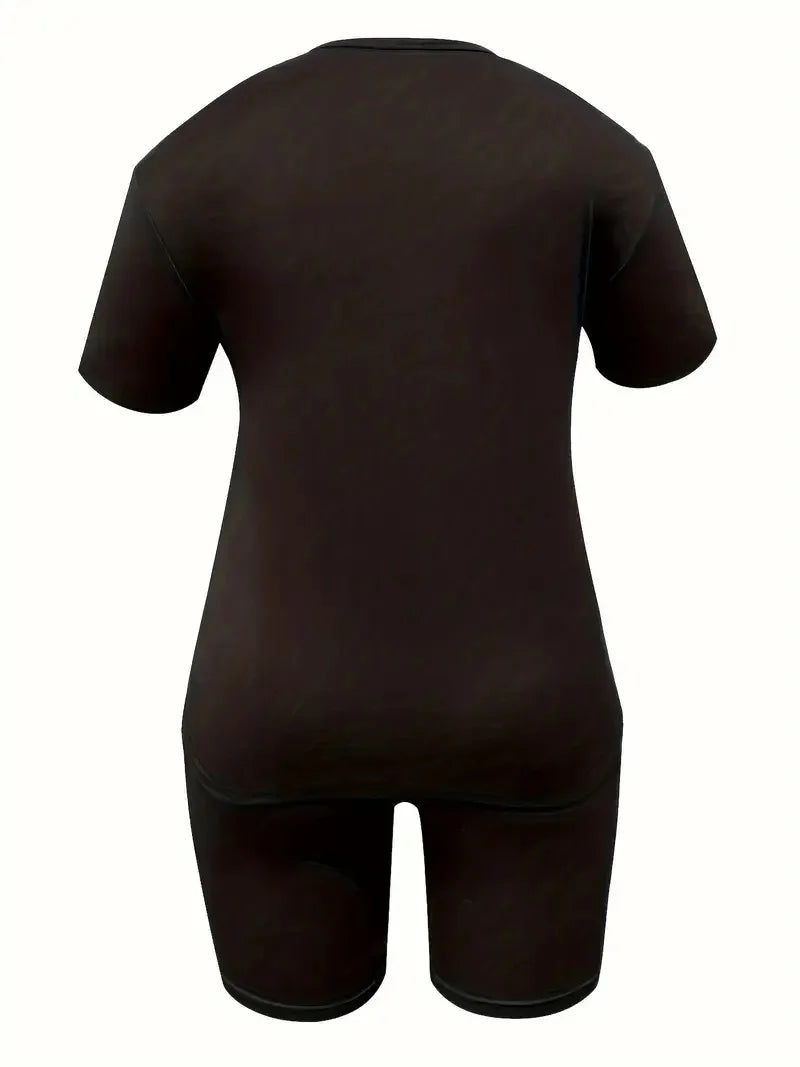 Plus Size Women's Casual Two-Piece Set Ohberri