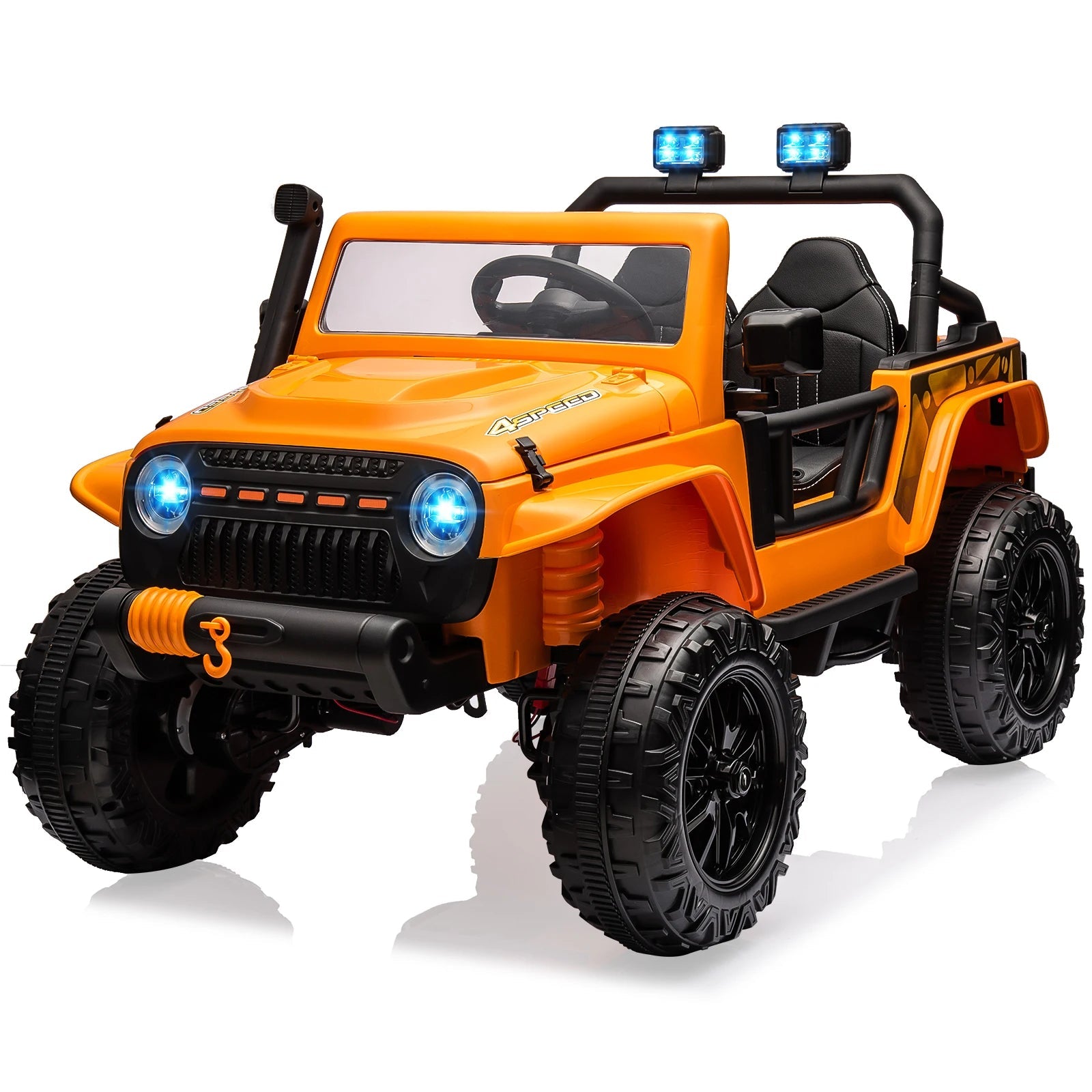 2 Seater Electric Truck with Remote Control 4.3 MPH Max Speed Bluetooth 4WDS Led Headlight & Music Ohberri