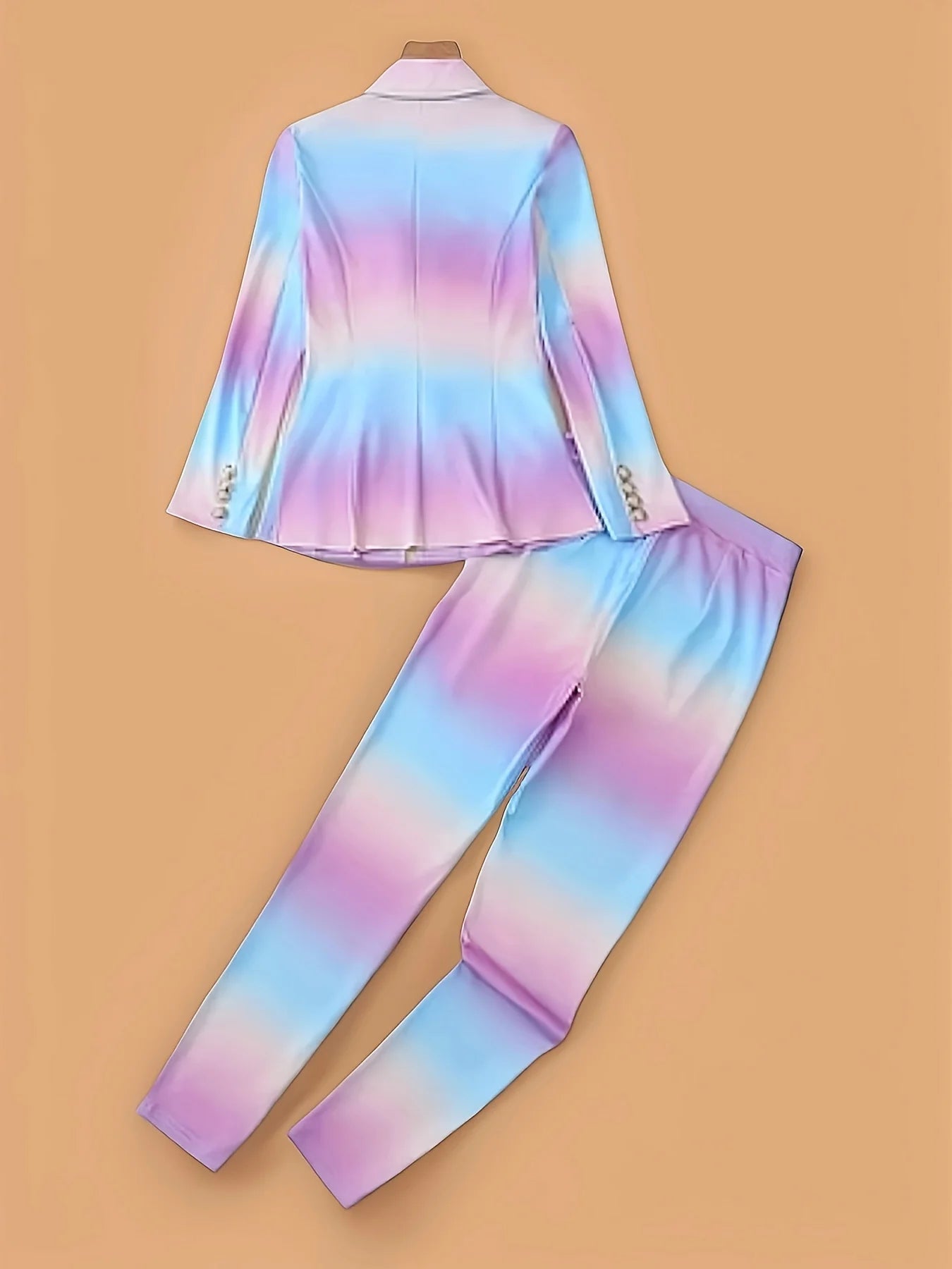 gradient color elegant suit jacket set Ohberri