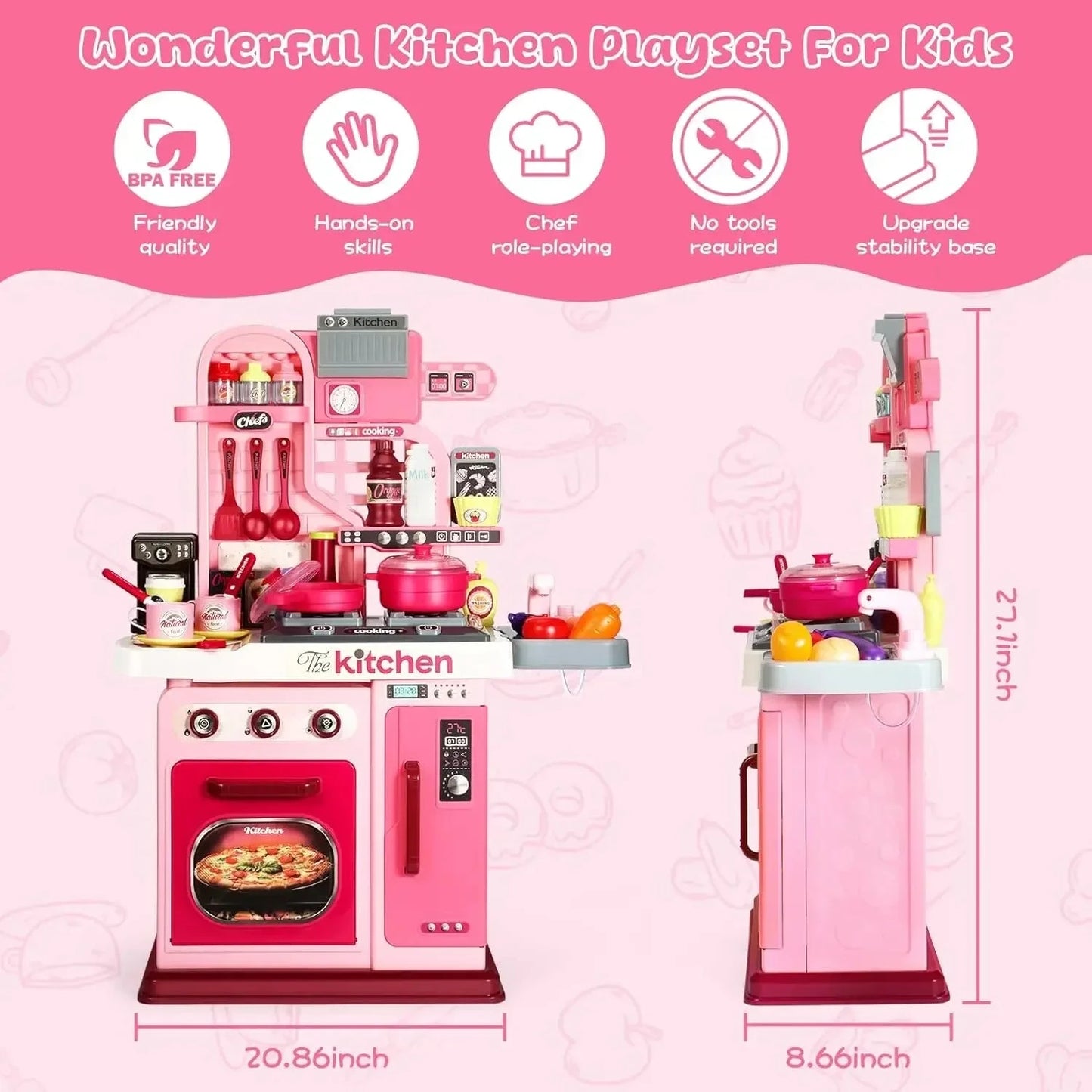 Kids Kitchen Playset and Kitchen Accessories Ohberri