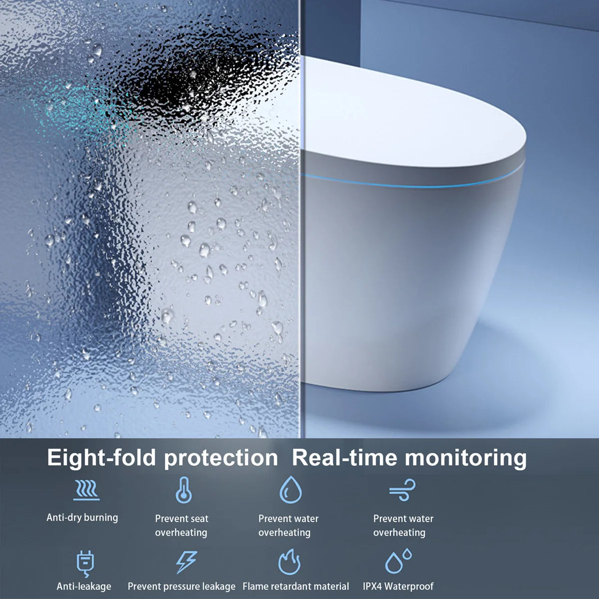 Smart Toilet with Heated Bidet Seat, toilet with bidet built in, AUTO Open/Close Lid Ohberri