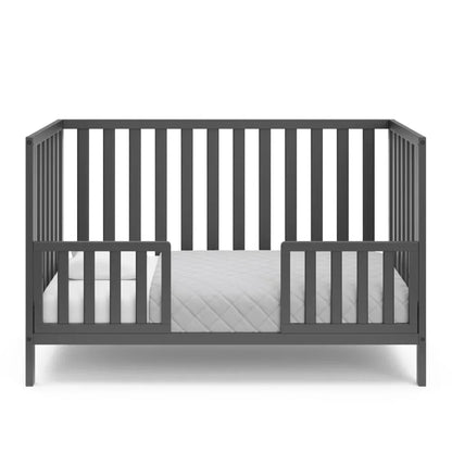 Sunset 4-in-1 Convertible Baby Crib, Gray - Ohberri