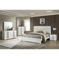 Contemporary 5-Pc King Bed Set with LED Headboard, Wood, White Finish - Ohberri