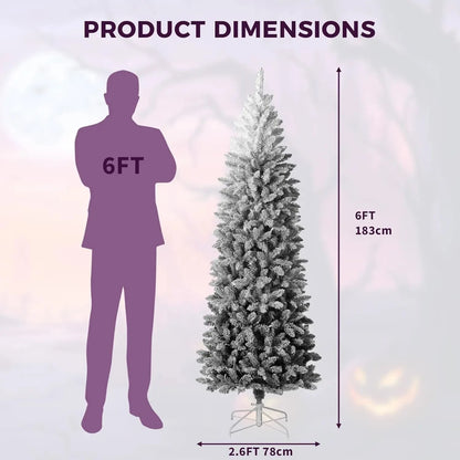 6Ft 7.5FT Prelit Christmas Tree with Lights Slim Artificial Ohberri