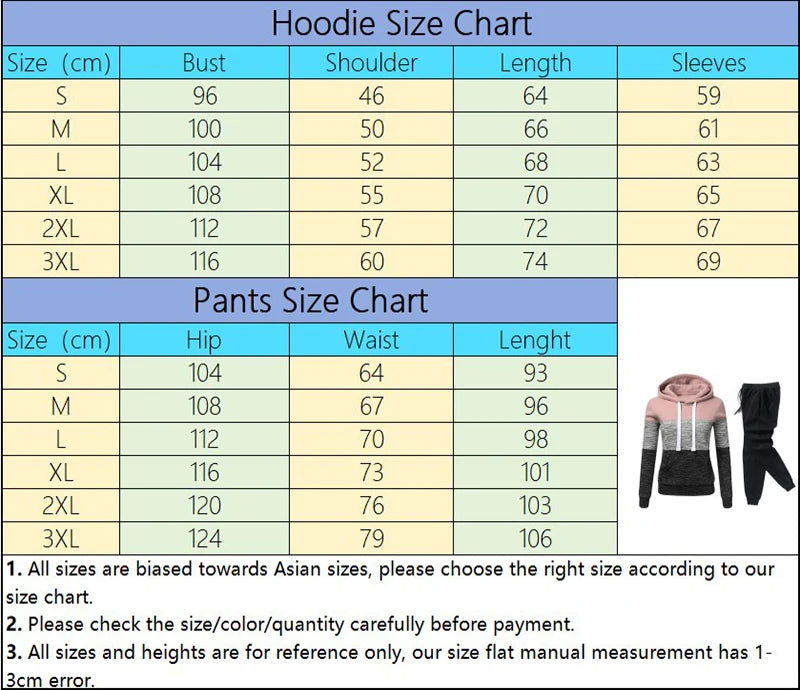 Women Tracksuit Printing Hooded Sweatshirt Sweatpant Ohberri