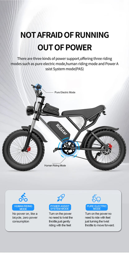 Electric Bicycle 2000W Dual Motor 52V40AH Dual Battery  55KM/H - Ohberri