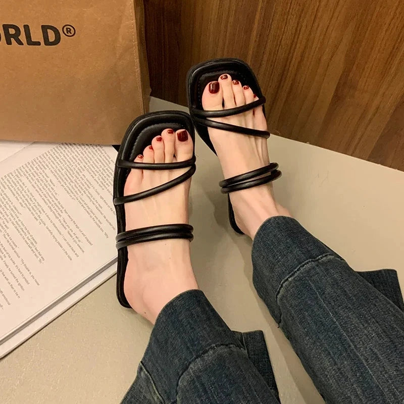 French-style thin-strap sandals Ohberri