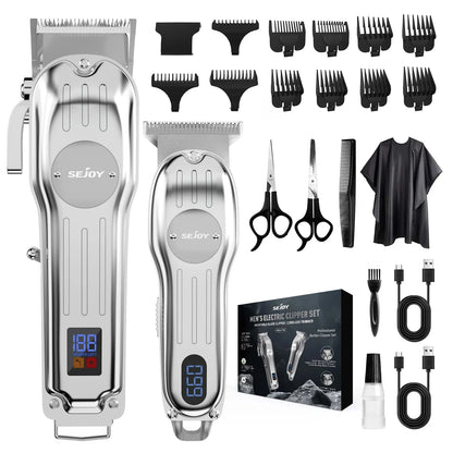 Professional Combo Kits Hair Clipper Electric Hair Trimmer Set For Men Ohberri