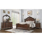 Traditional 4-Piece Queen Bedroom Set with Intricate Wood Carvings in Walnut Finish - Ohberri