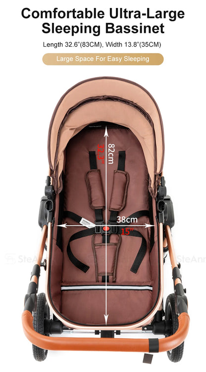 3 in 1 Baby Stroller with Isofix Base Reversible - Ohberri