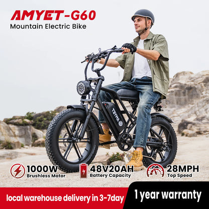Electric Bike 1000W Motor 48V 20AH 20“ Tire - Ohberri