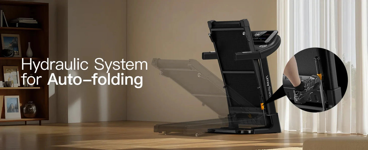 Home Folding Incline Treadmill with Pulse Sensors, 3.0 HP Ohberri