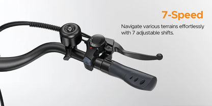 26'' Commuter Electric Bicycle 700W Peak Motor 7 Speed Electric Bike, Green - Ohberri