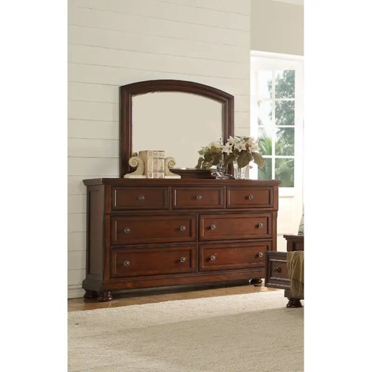 Queen 4 Piece Bedroom Set Made With Wood in Dark Walnut，For Bedoom - Ohberri