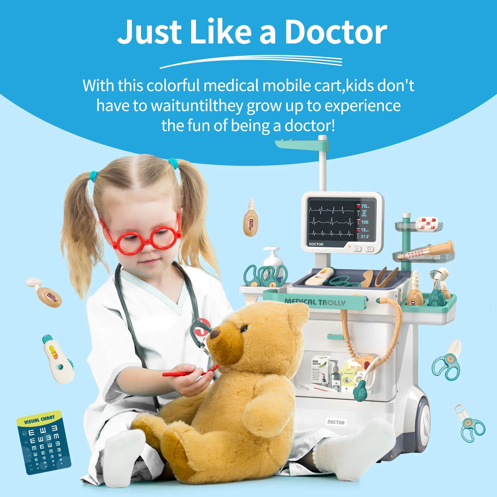 Children's Doctor Toy Set Role-Playing Injection and Stethoscope Simulation - Ohberri