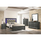5-Piece Tufted Upholstery LED Bedroom Set: Queen Bed, Nightstand, Dresser, Mirror, and Chest - Made with Wood - Ohberri
