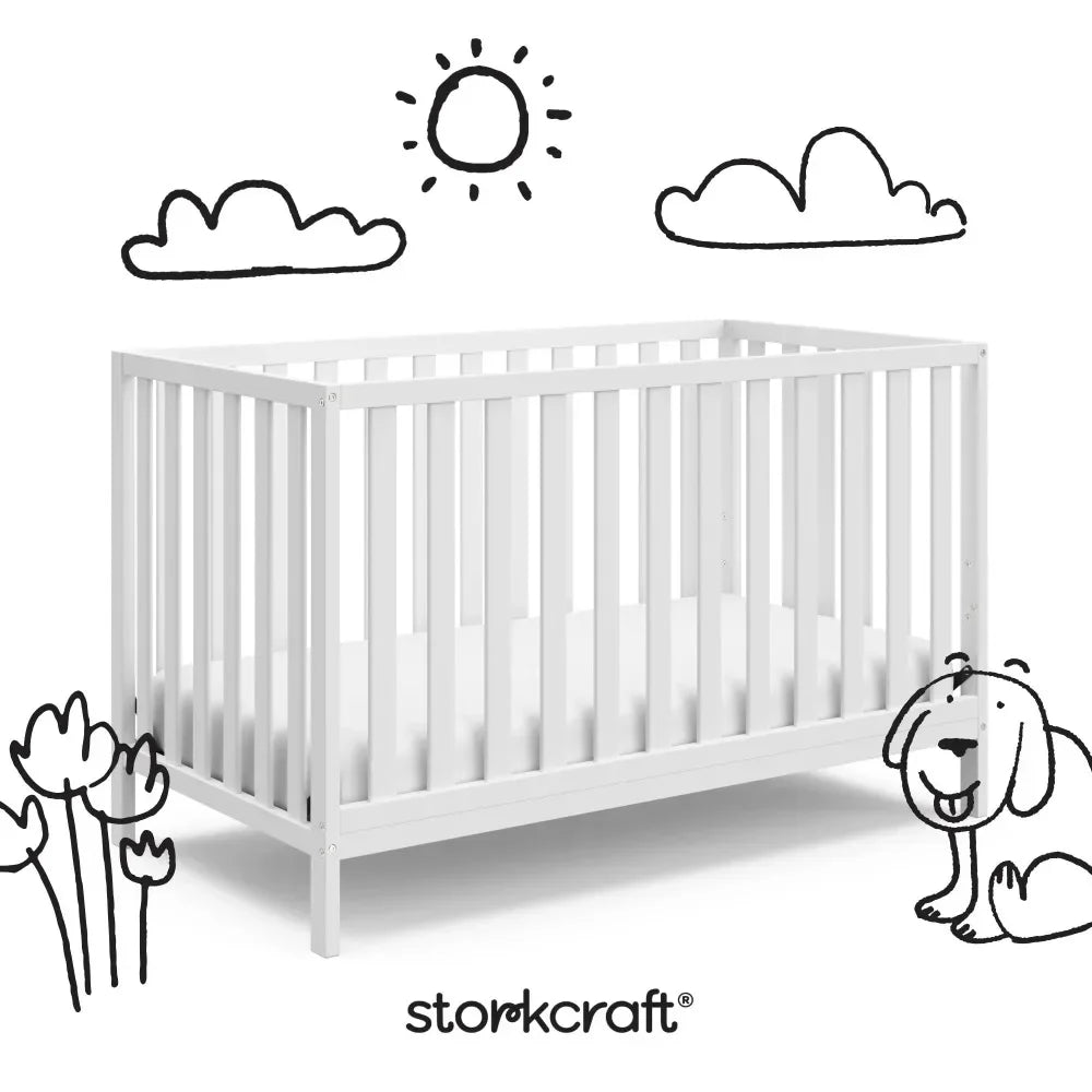 Modern 4-in-1 Convertible Baby Crib, Transitional crib with Adjustable Mattress Height - Ohberri