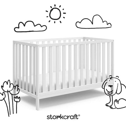 Modern 4-in-1 Convertible Baby Crib, Transitional crib with Adjustable Mattress Height - Ohberri