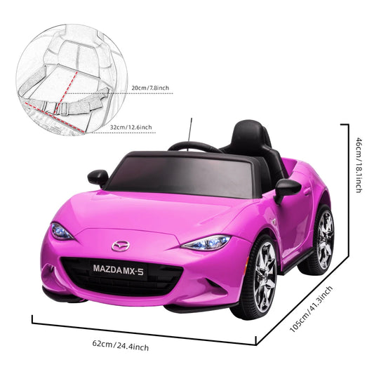 12V Mazda MX-5 Electric Car for Kids with Parent Remote Control, Lights, Music - Ohberri